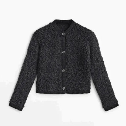 Gilet douillet aspect nounours col rond