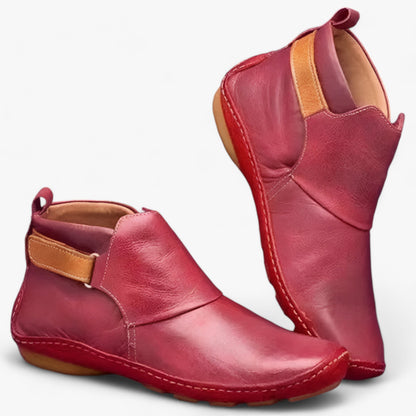 Bottines élégantes en cuir à bout rond confortables