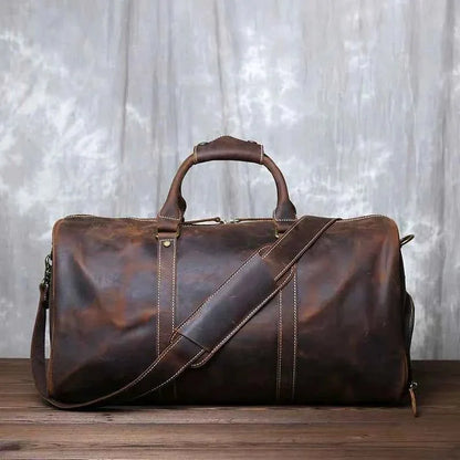 Valise de voyage en cuir élégante pour hommes