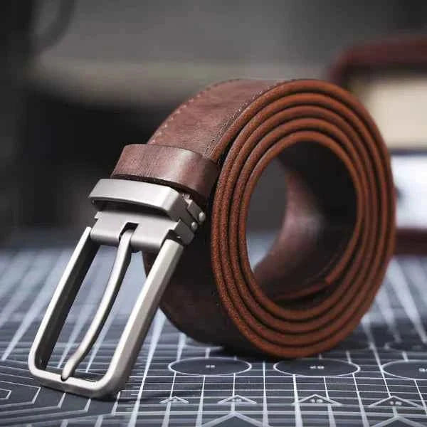 Ceinture en cuir noire pour hommes