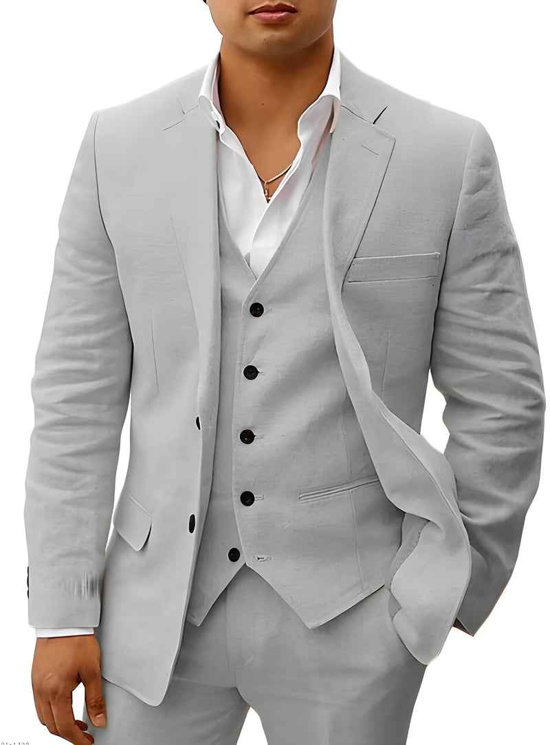 Costume de mariage lin élégant noir