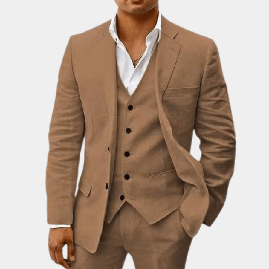 Costume de mariage lin élégant noir