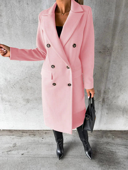 Manteau long croisé élégant pour femme