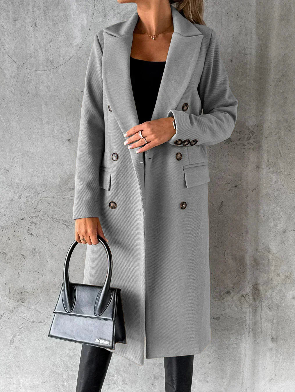 Manteau long croisé élégant pour femme