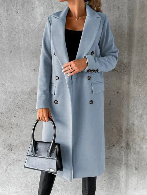 Manteau long croisé élégant pour femme