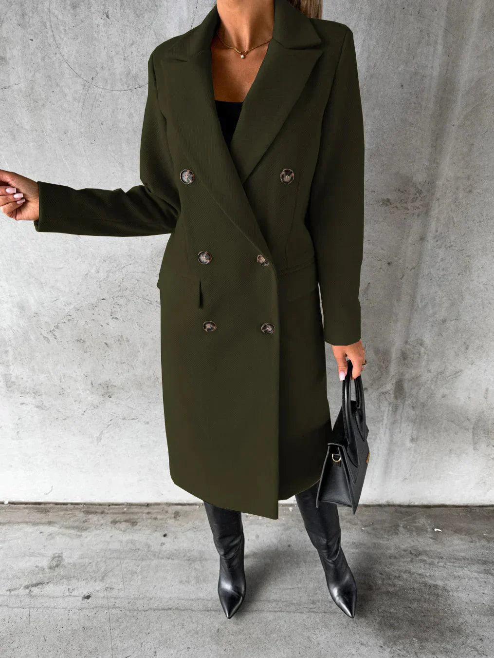 Manteau long croisé élégant pour femme