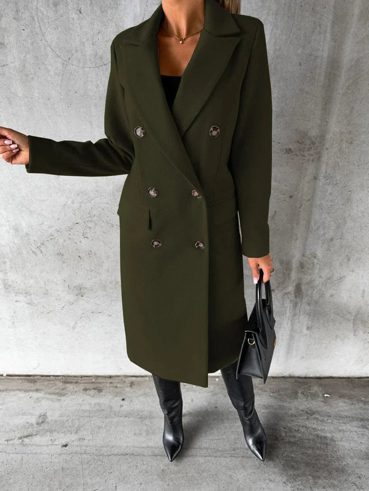 Manteau long croisé élégant pour femme