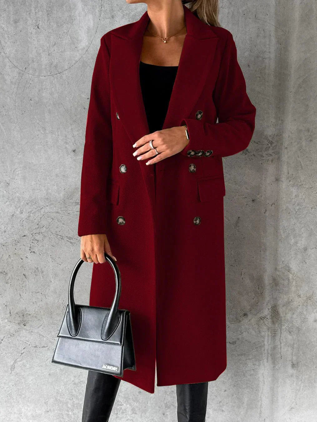 Manteau long croisé élégant pour femme