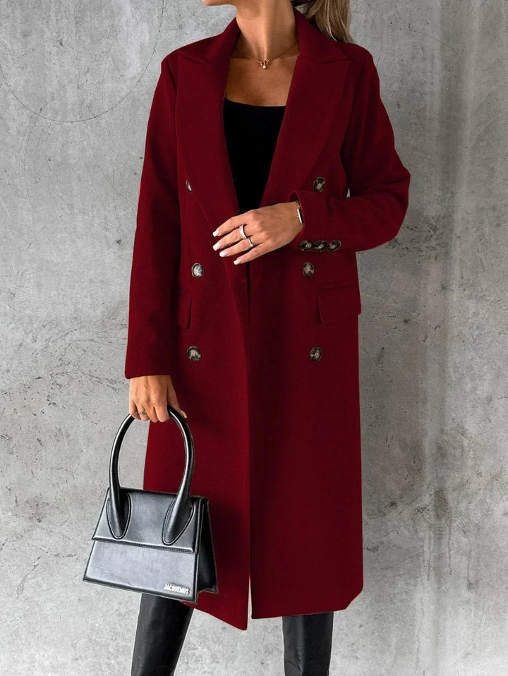 Manteau long croisé élégant pour femme