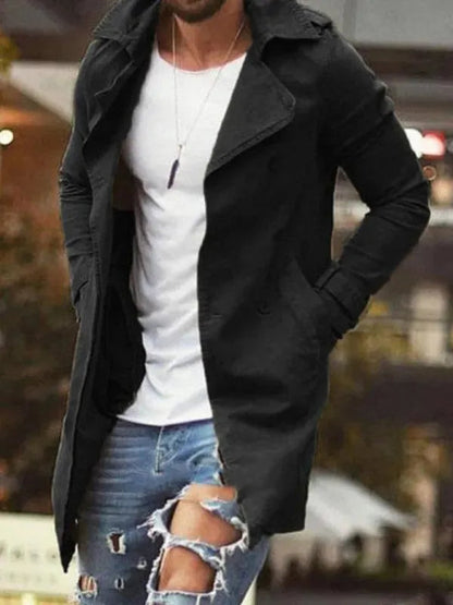 Manteau d'hiver homme slim fit élégant long
