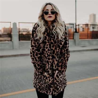 Manteau léopard femme Élégant et chaud