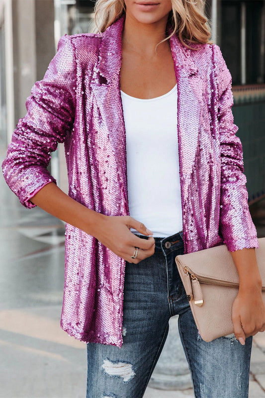 Glitzer Blazer Pailletten Elegant - IdealeKleiden