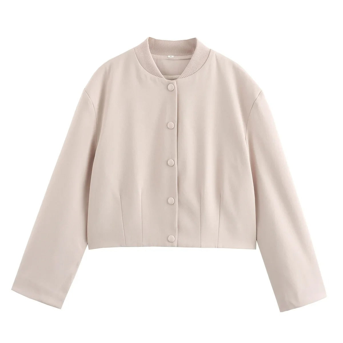 Veste d'été légère femme - Blouson bomber décontracté avec col montant