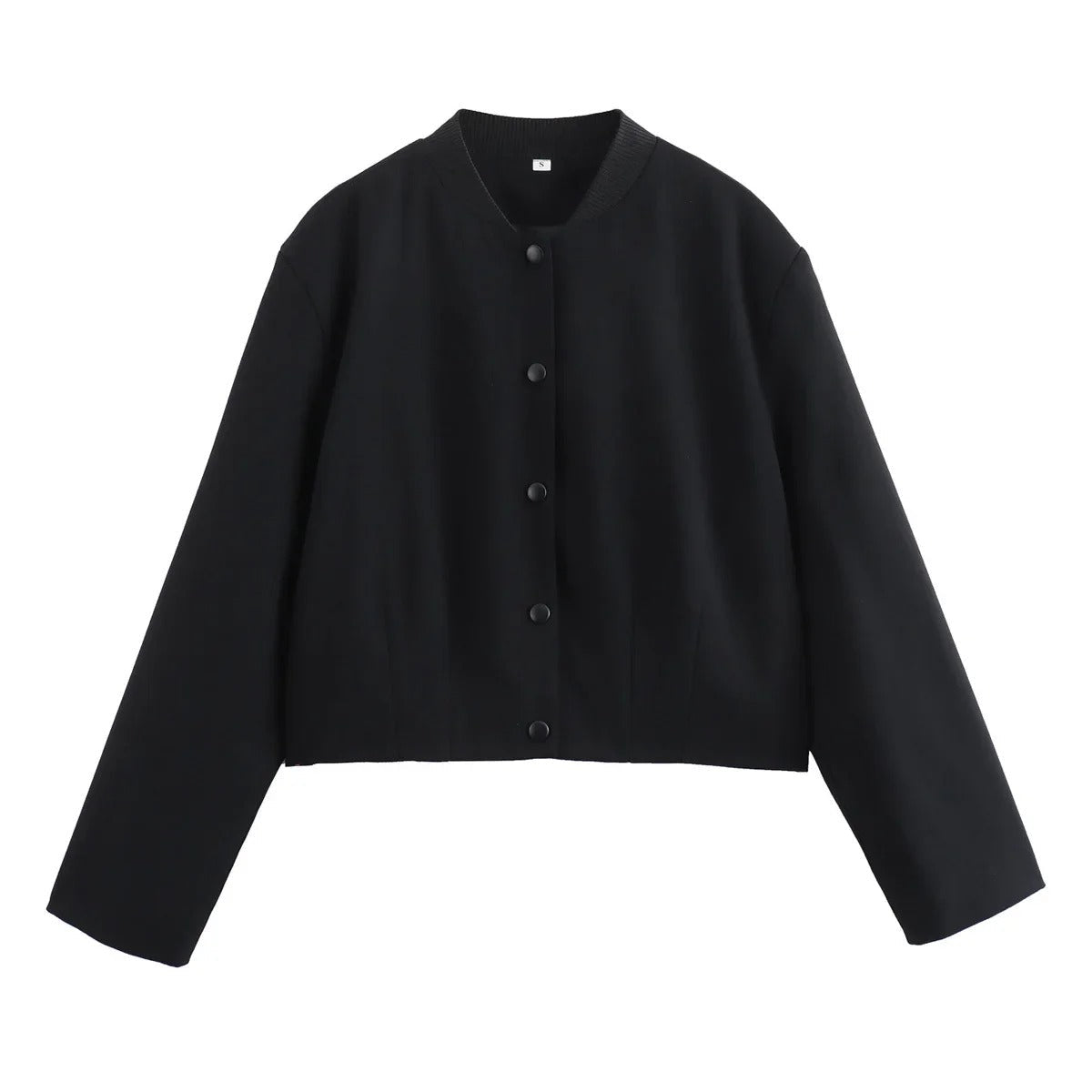 Veste d'été légère femme - Blouson bomber décontracté avec col montant
