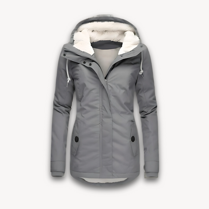 Veste d'hiver imperméable pour femme avec doublure en fausse fourrure