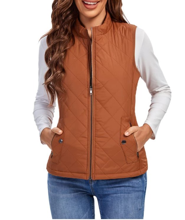 Gilet élégant pour femme, légèrement matelassé