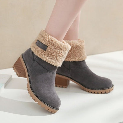 Bottes d'hiver chaudes pour femmes à talon