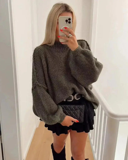 Pull-over automne Femme Oversized Chaud et Confortable