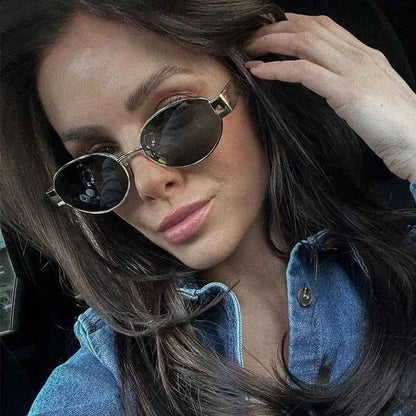 Livia - Lunettes de soleil élégantes ovales à accent argenté