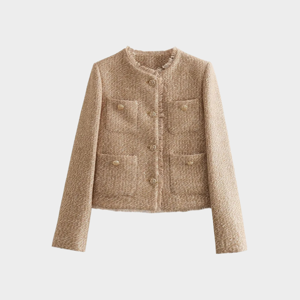 Élégante veste pour femme en tweed beige