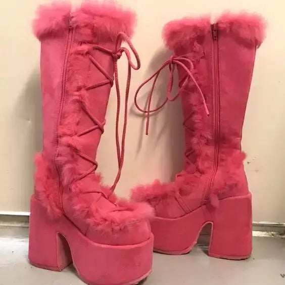 Bottes d'hiver pour femme, bottes de neige compensées