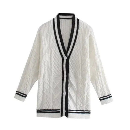 Cardigan tendance pour femme avec motif rayé