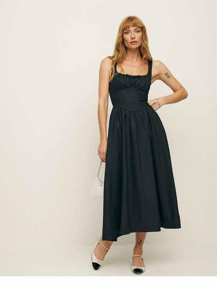 Robe d'été en lin élégante petite jupe