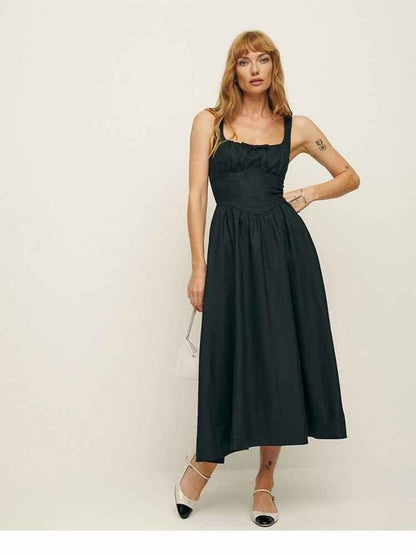 Robe d'été en lin élégante petite jupe
