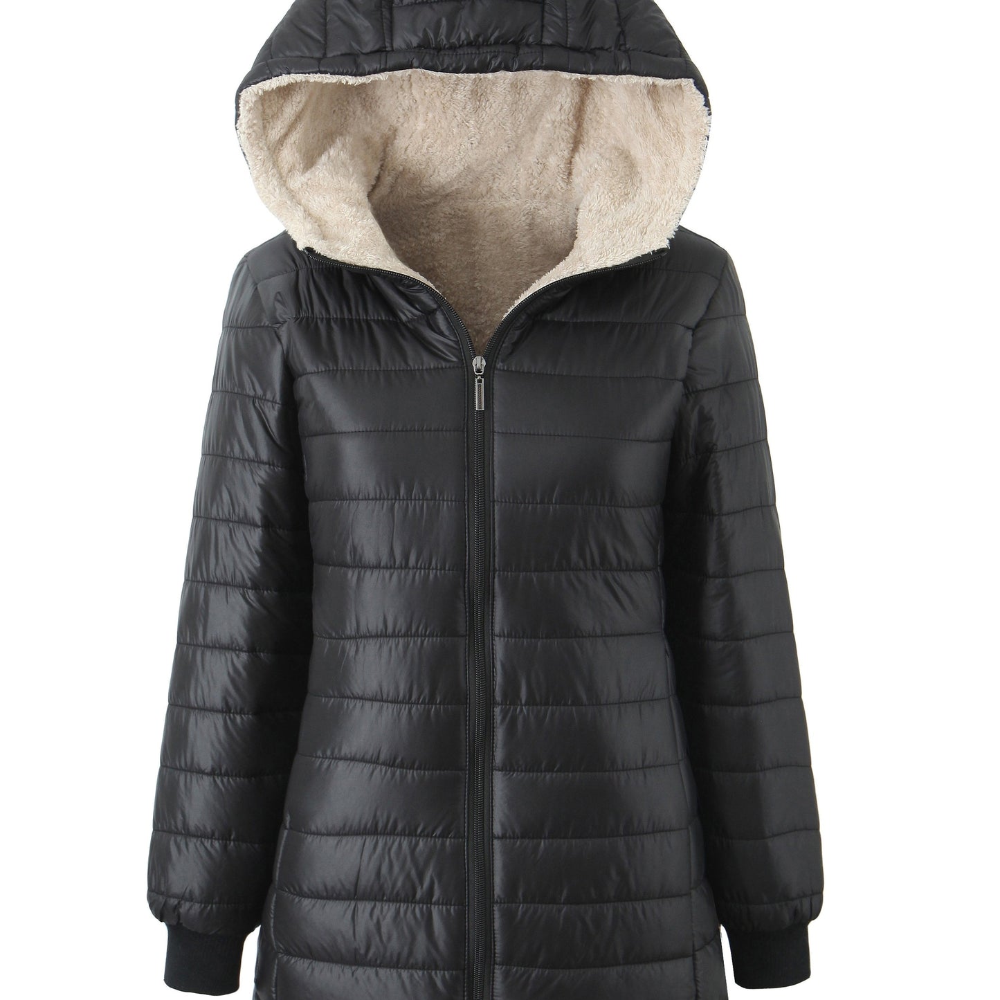 Veste à capuche doublée pour femme, unie et élégante
