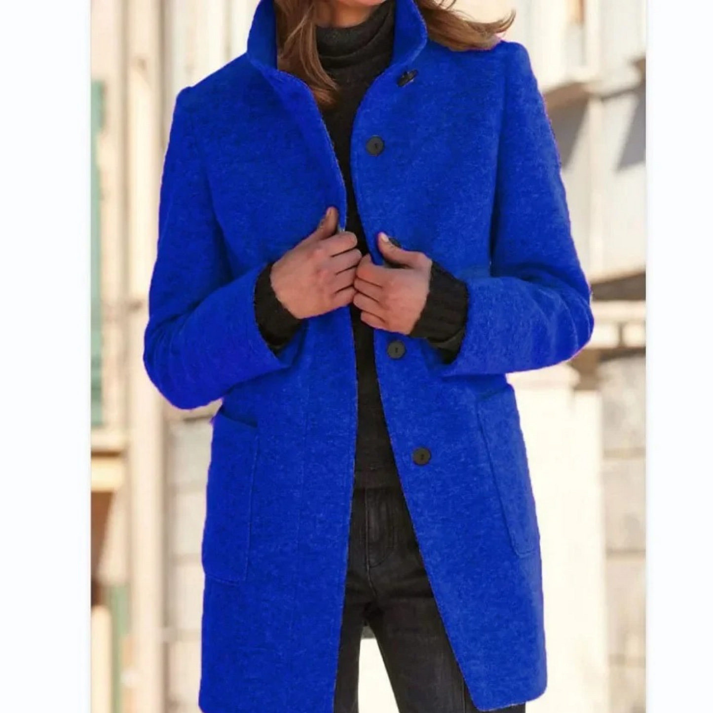 Manteau coupe-vent à col montant pour femme