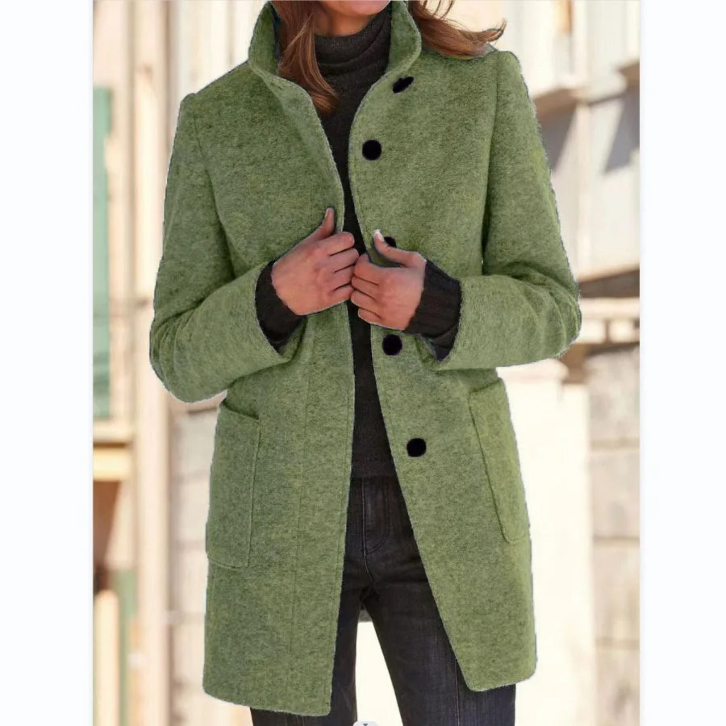 Manteau coupe-vent à col montant pour femme