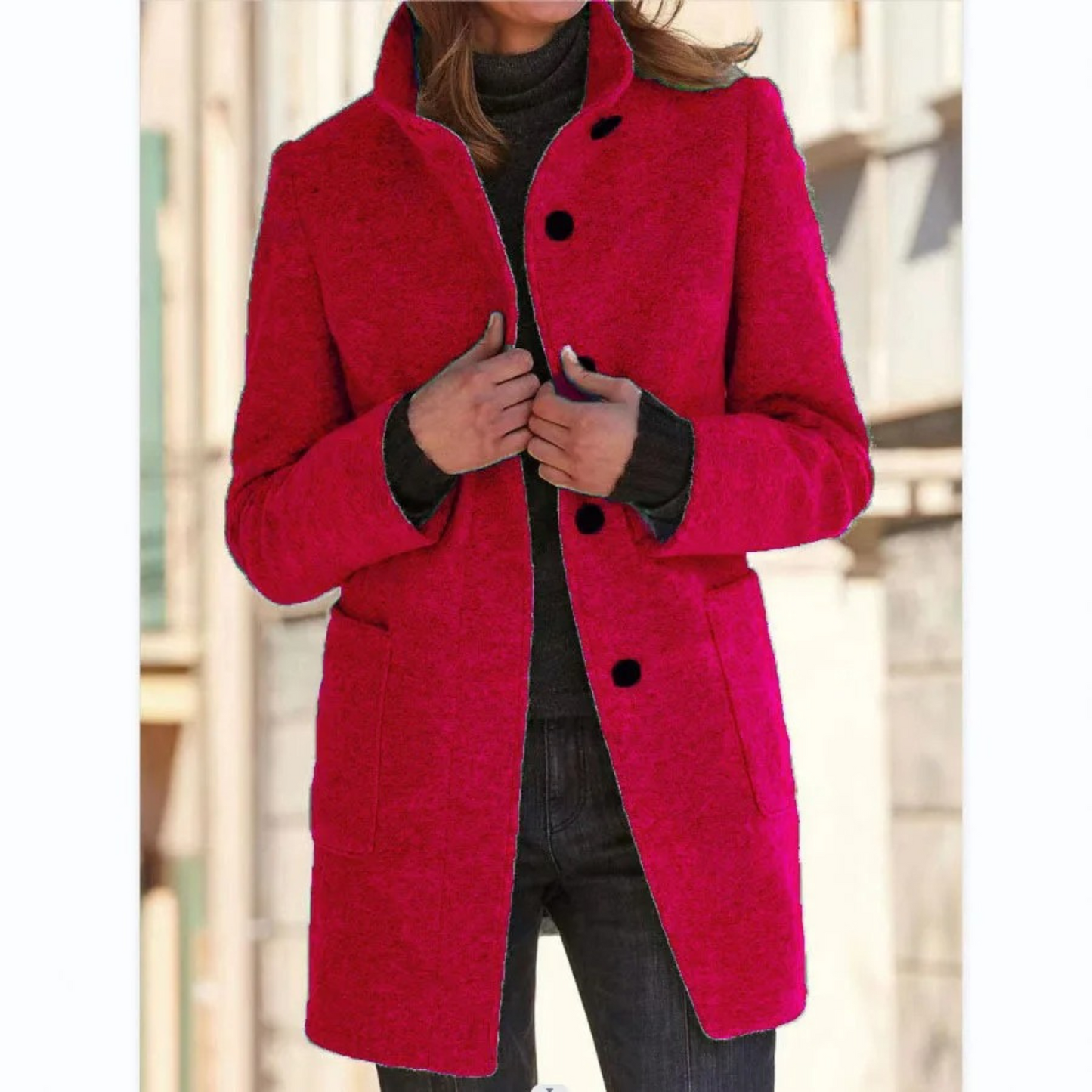 Manteau coupe-vent à col montant pour femme