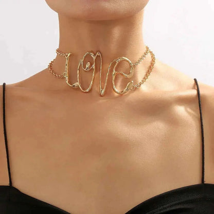 Collier glamour à maillons doré