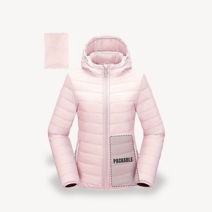 Veste de voyage matelassée à capuche pratique pour femme