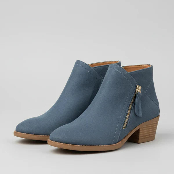 Chelsea Boots Femme Talon Plat Fermeture Éclair