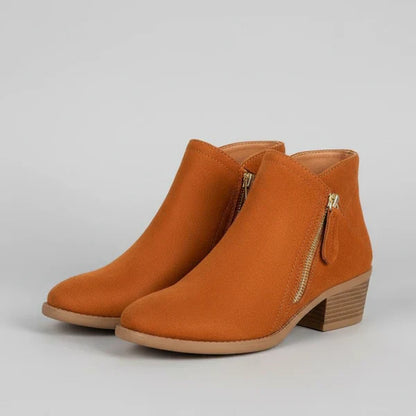 Chelsea Boots Femme Talon Plat Fermeture Éclair