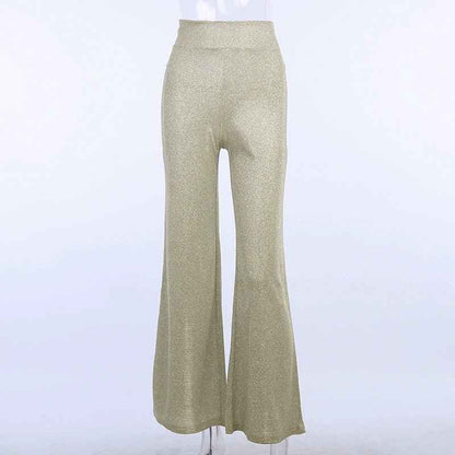 Pantalon patte d'éléphant à paillettes taille haute PartyOutlet