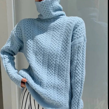 Pull col roulé élégant en cachemire pour femme