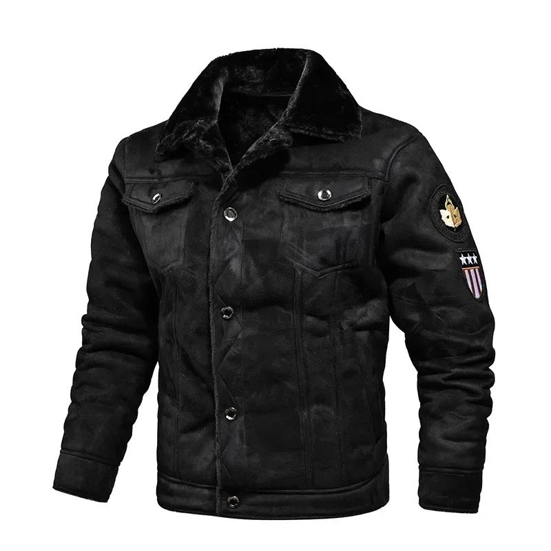 Veste en cuir de luxe oversize doublure en velours