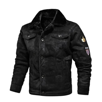 Veste en cuir de luxe oversize doublure en velours