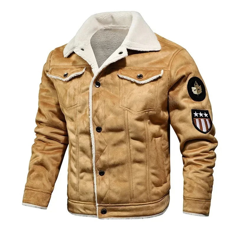 Veste en cuir de luxe oversize doublure en velours