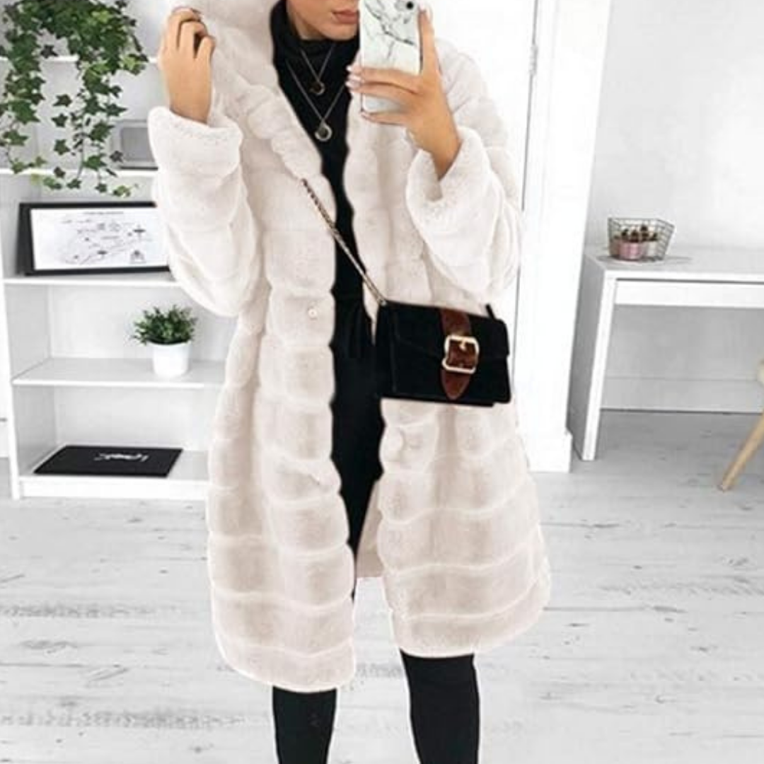 Manteau d'hiver femme de luxe rembourré à capuche