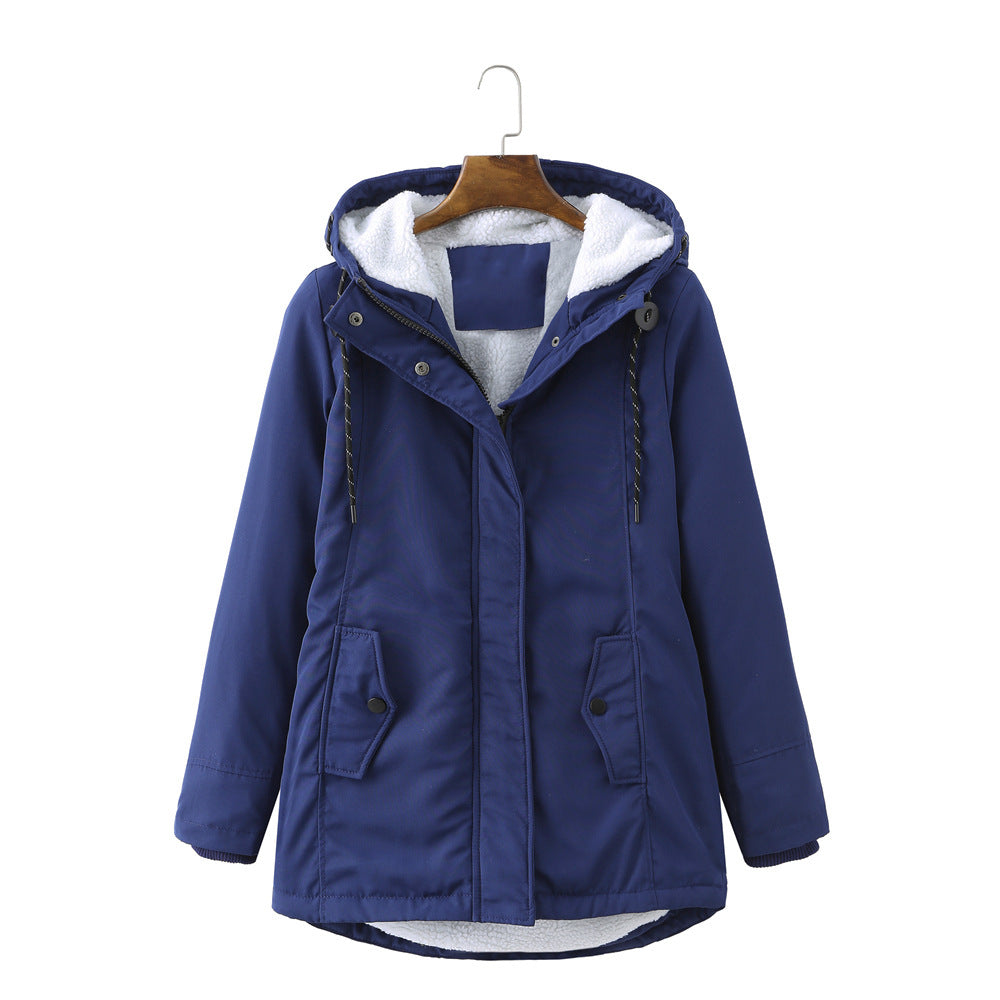 Manteau d'hiver de luxe élégant noir pour femme