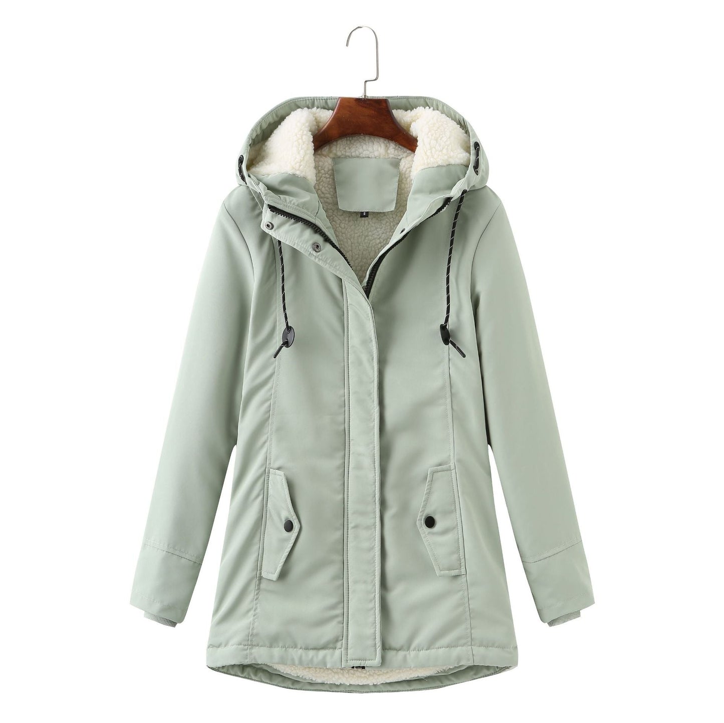 Manteau d'hiver de luxe élégant noir pour femme