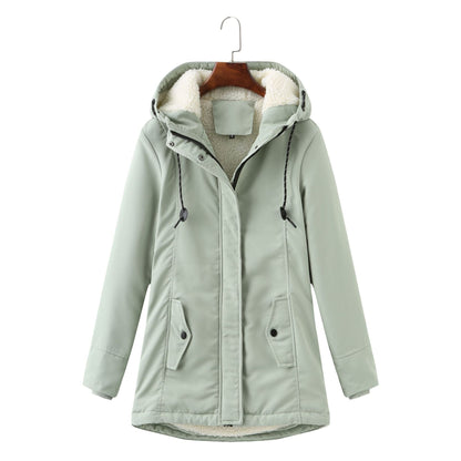 Manteau d'hiver de luxe élégant noir pour femme