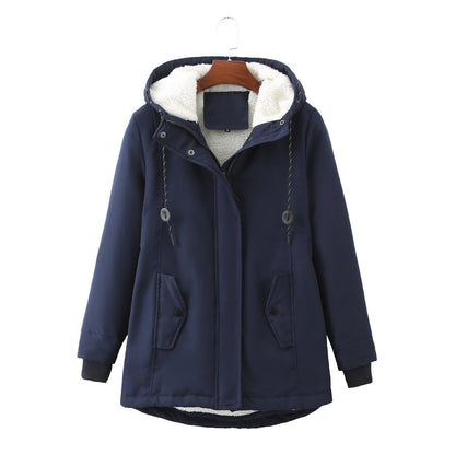 Manteau d'hiver de luxe élégant noir pour femme