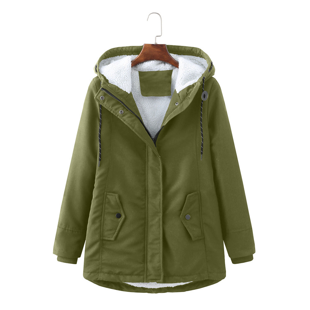 Manteau d'hiver de luxe élégant noir pour femme