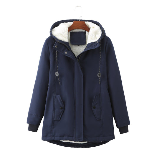 Luxus Damen Wintermantel Elegent Schwarz - IdealeKleiden