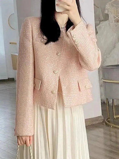Elegante Damen Tweed-Jacke Luxus Qualität - IdealeKleiden