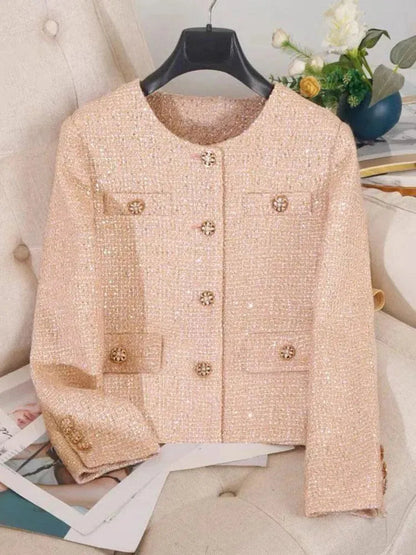 Élégante veste en tweed pour femme, qualité luxe